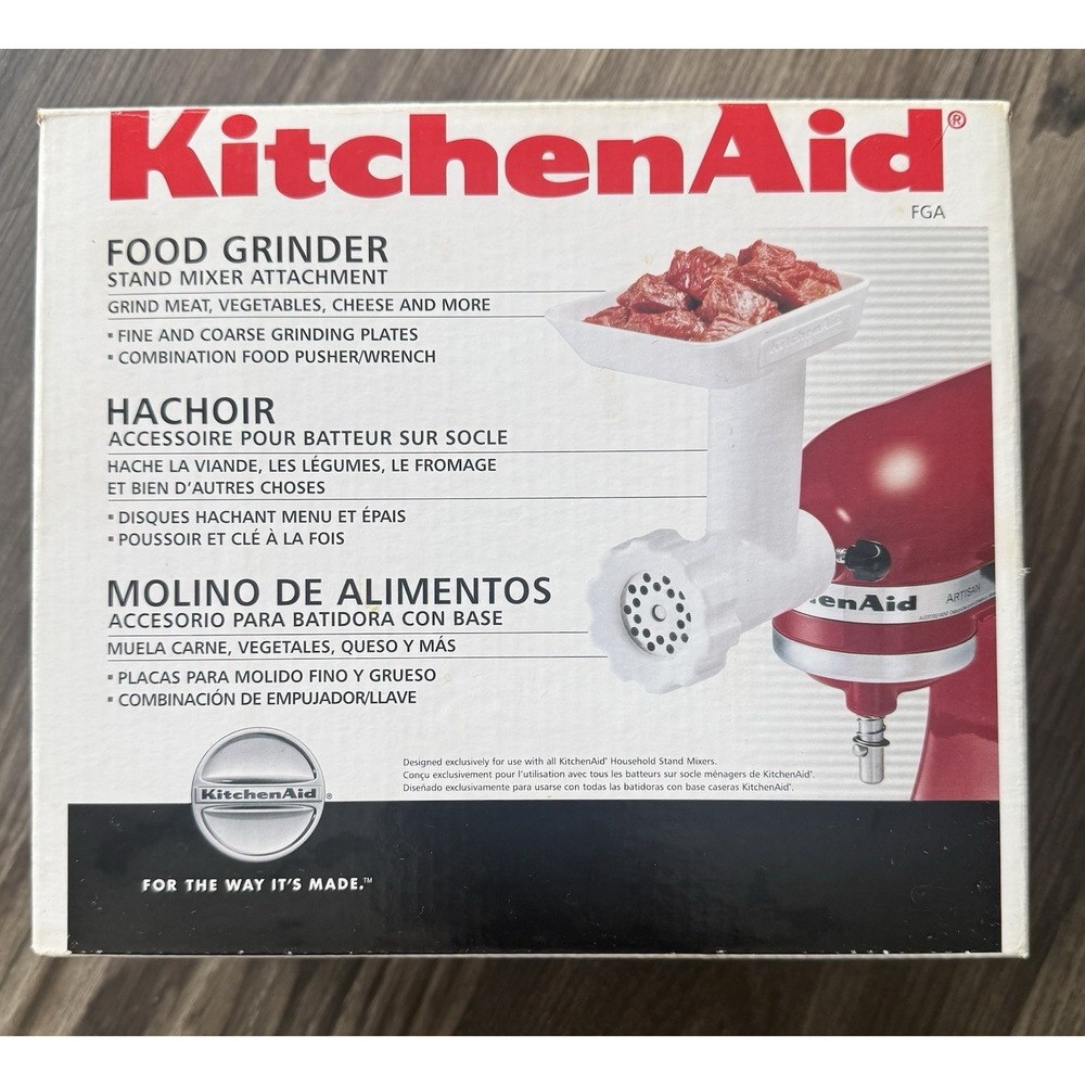 KITCHENAID FGA FOOD GRINDER STAND MIXER ATTACHMENT IN BOX WITH MANUALS